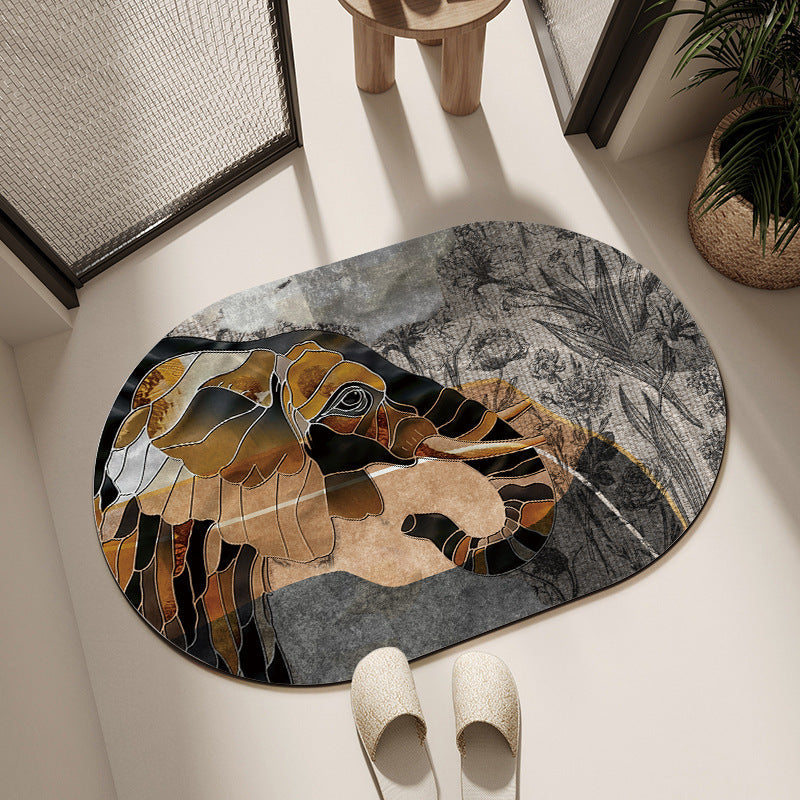 Artistic Horse-Themed Bath Mat