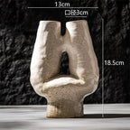 Handmade Abstract Double Neck Ceramic Sculptural Table Vase
