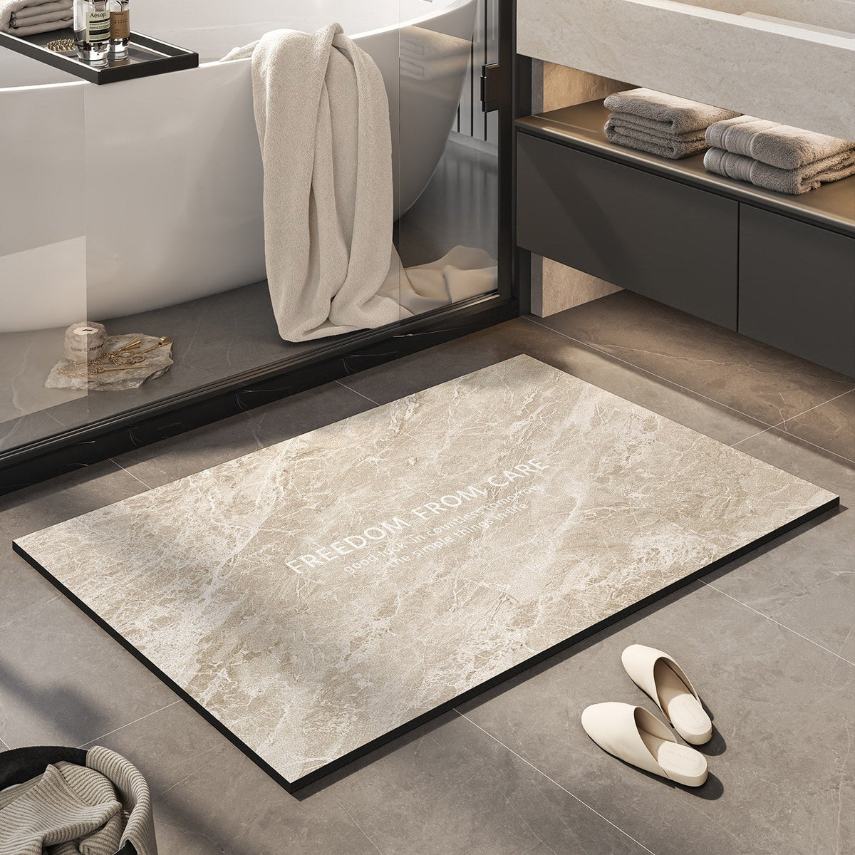 Inspirational Marble Bath Mat