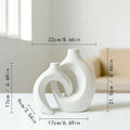 Sculptural Ceramic Interlocking Loop Vase Set Minimalist Tabletop Decor