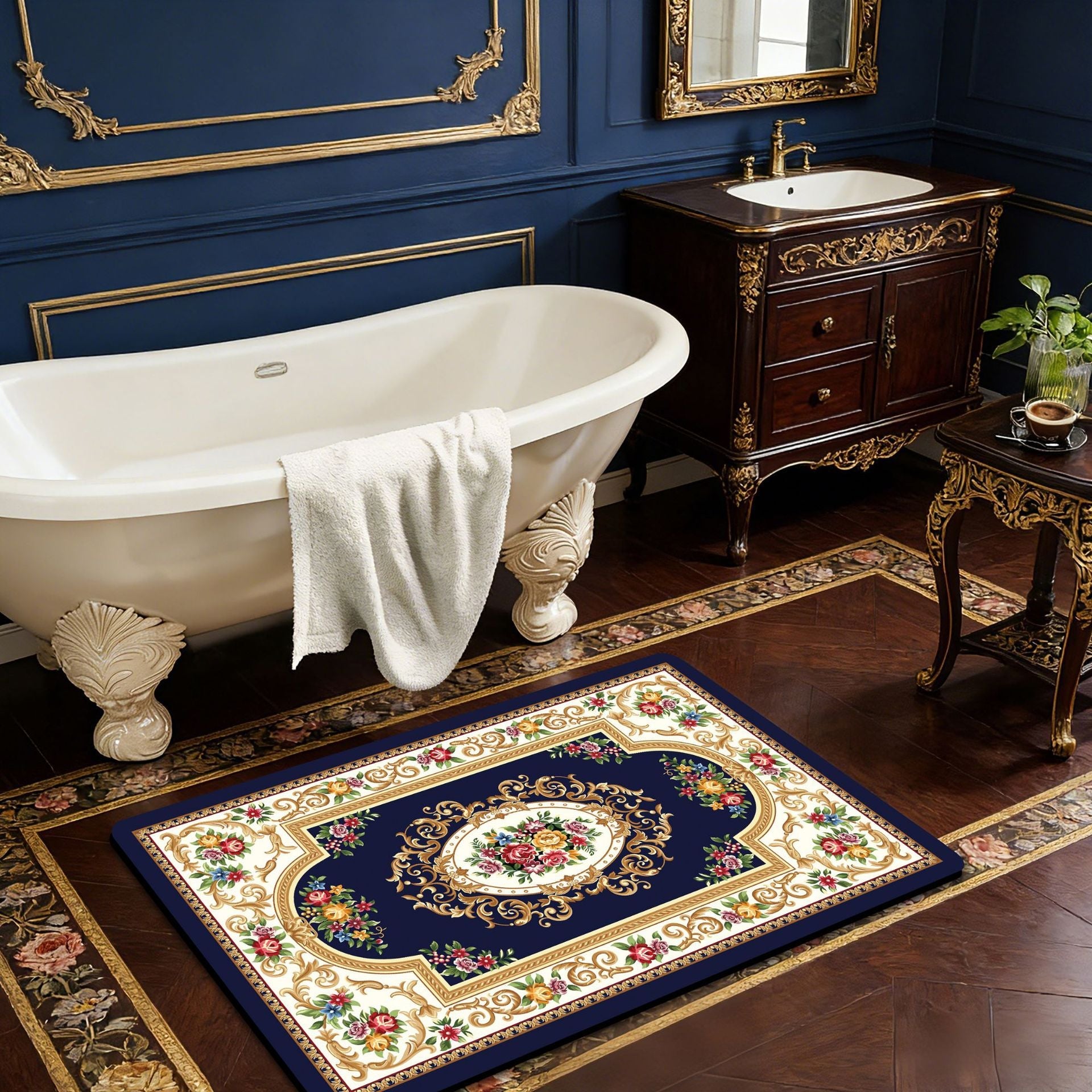 Vintage-Inspired Decorative Bath Mat