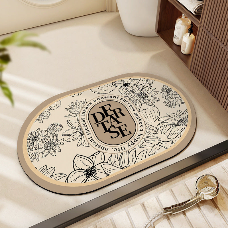 Floral Patterned Bath Mat