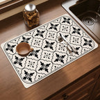 Elegant Floral Print Kitchen Mat