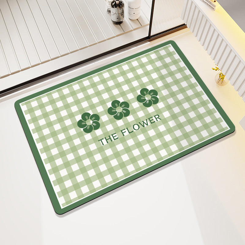 Cheerful Floral Design Indoor Area Mat