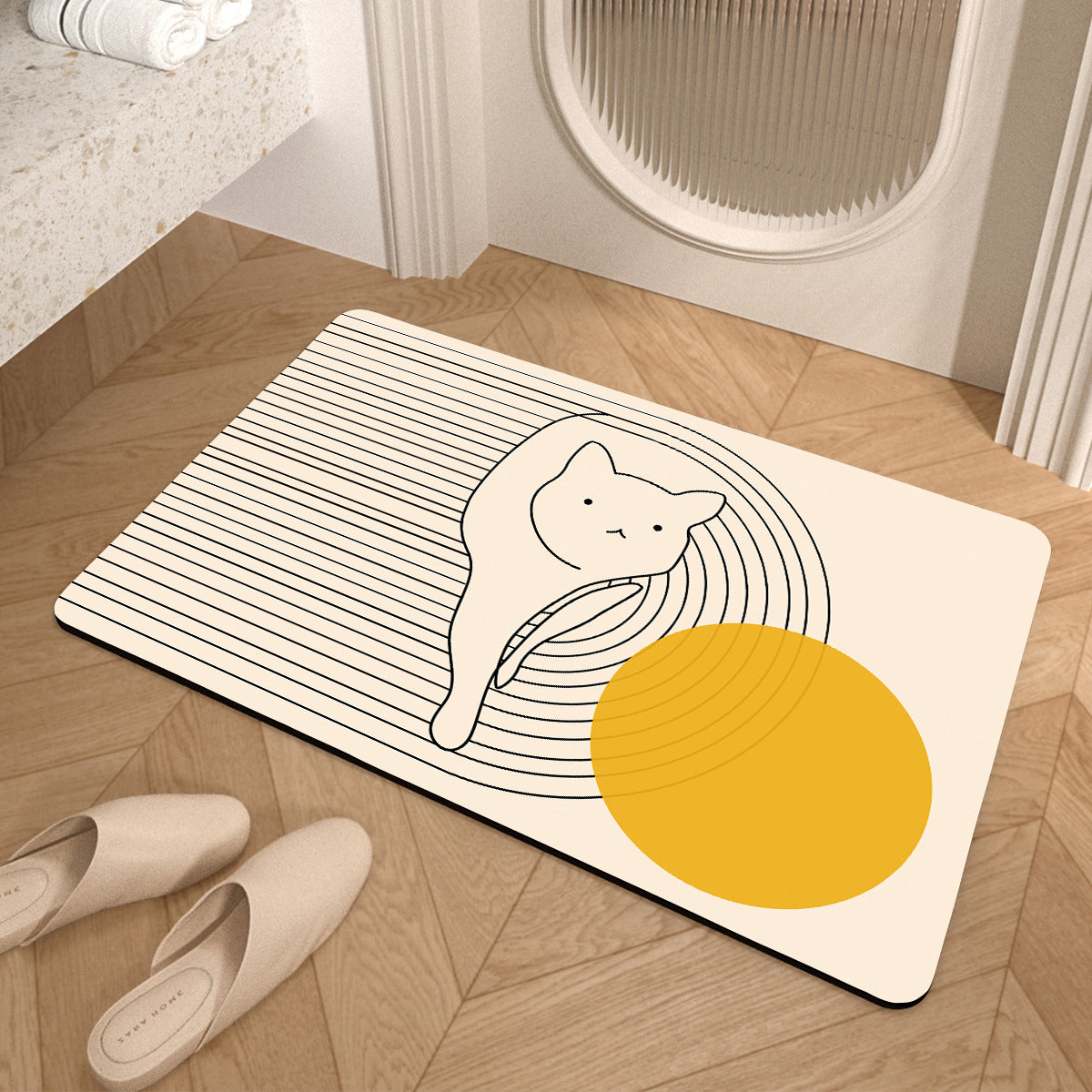Geometric Patterned Anti-Fatigue Bath Mat