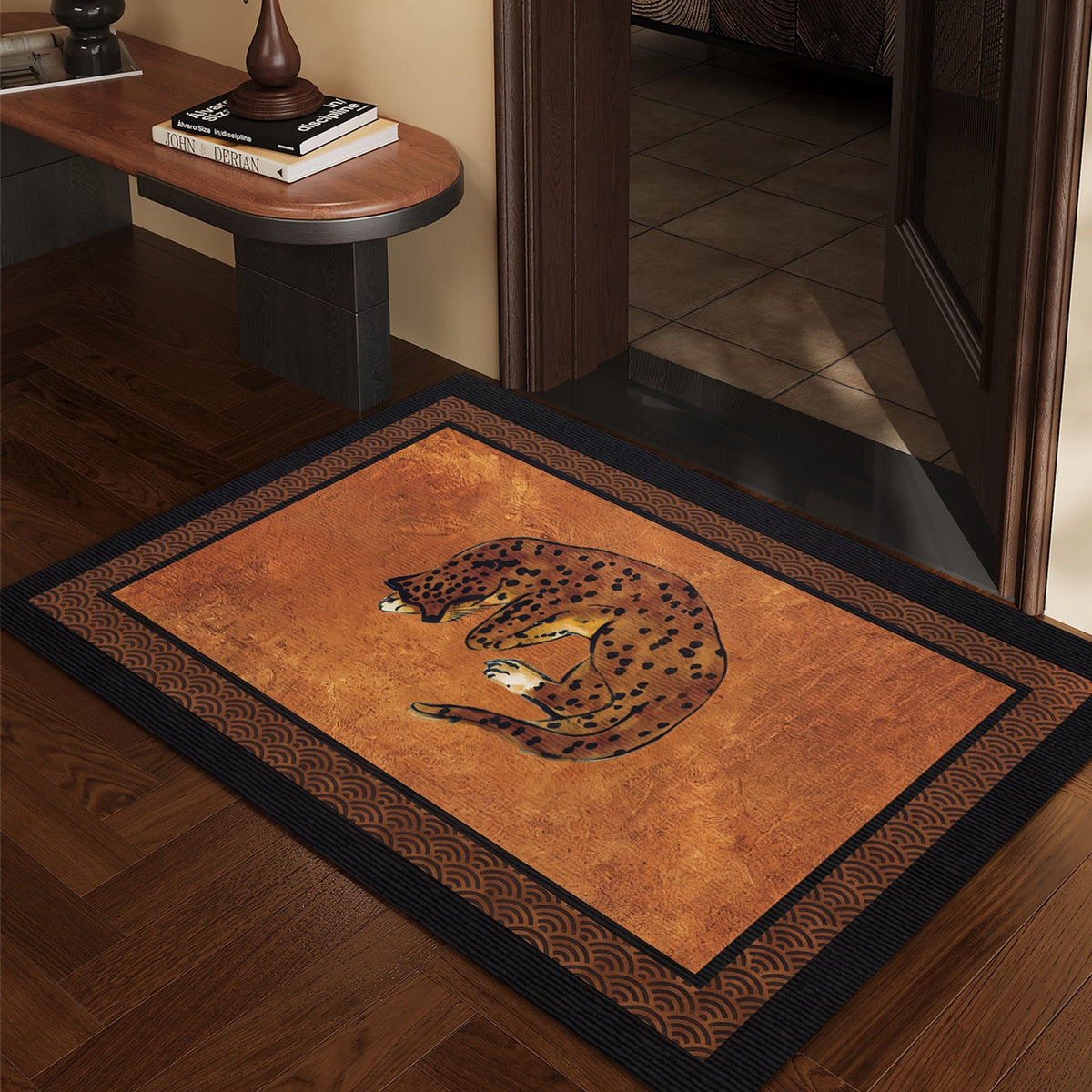 Artistic Elephant-Themed Welcome Mat
