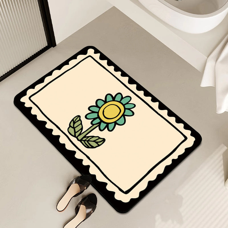 Playful Cartoon Dog-Themed Bath Mat