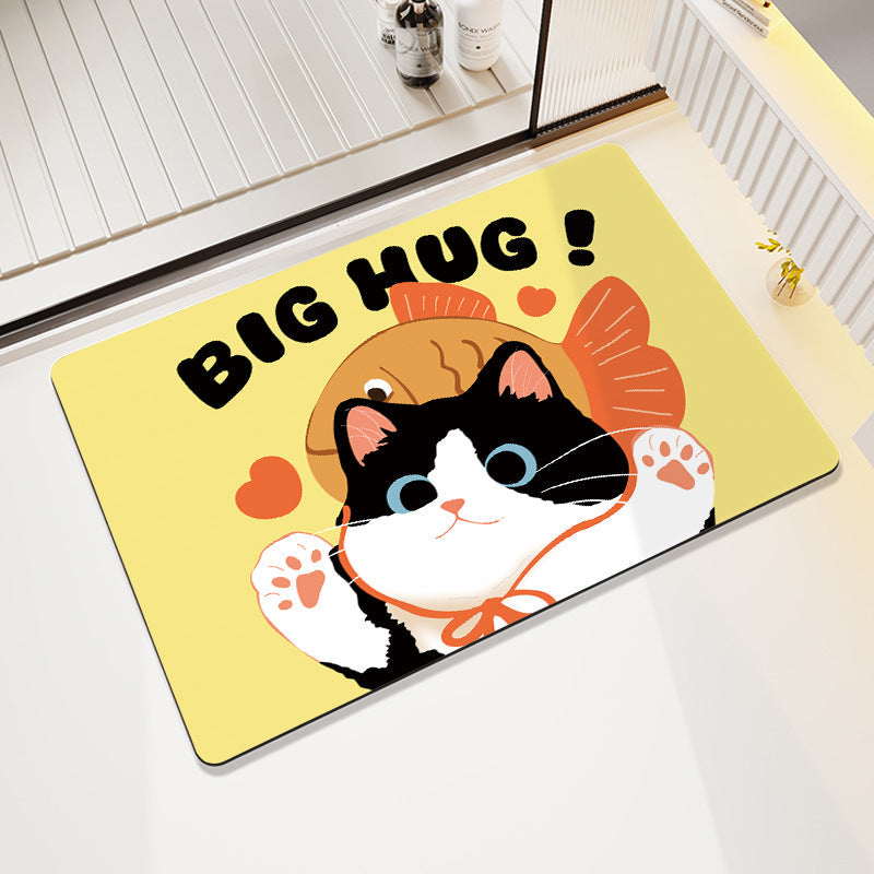 Cute Cartoon Bear-Themed Bath Mat