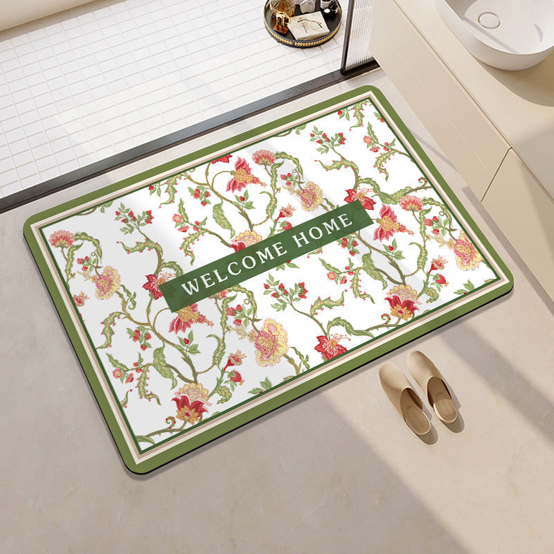 Stylish Floral Patterned Comfort Bath Mat
