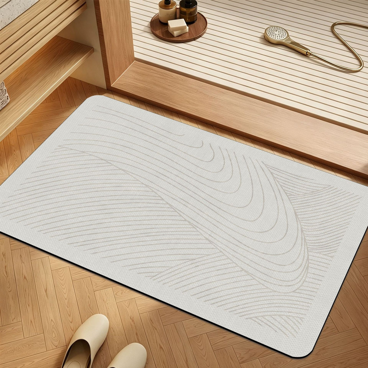 Geometric Patterned Bathroom Mat