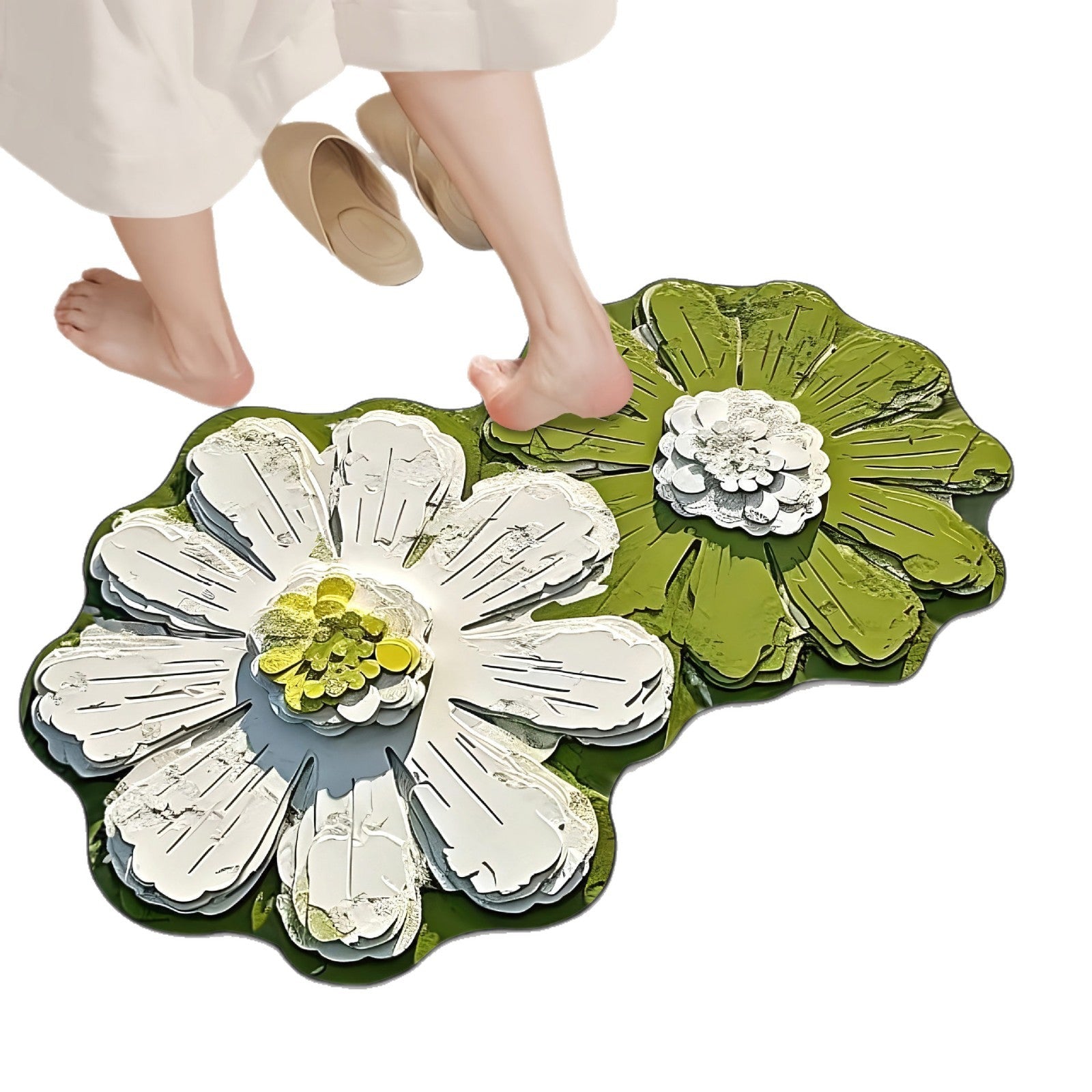 Luxurious Floral Design Bath Mat