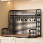 Wall-Mounted Double-Shelf Organizer with Hooks