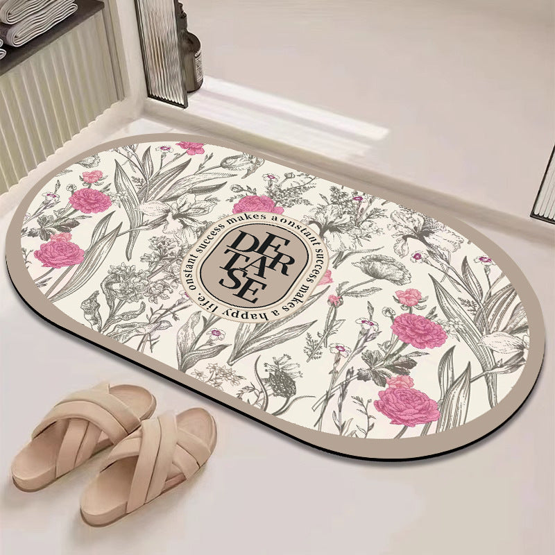 Floral Patterned Bath Mat