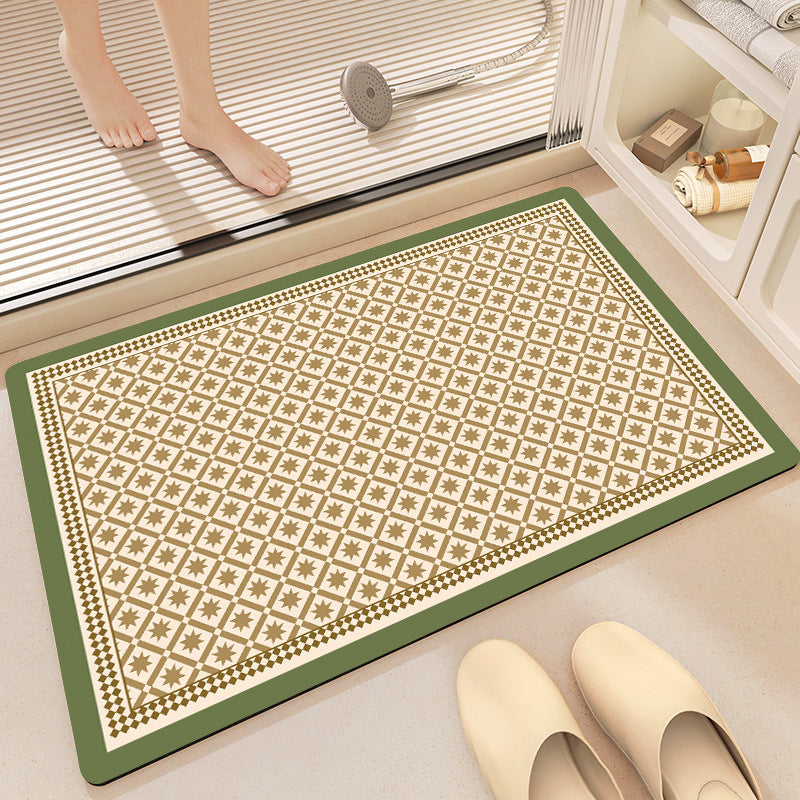 Vintage Floral Pattern Bath Mat