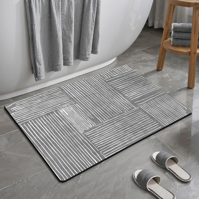 Plush Geometric Bath Mat