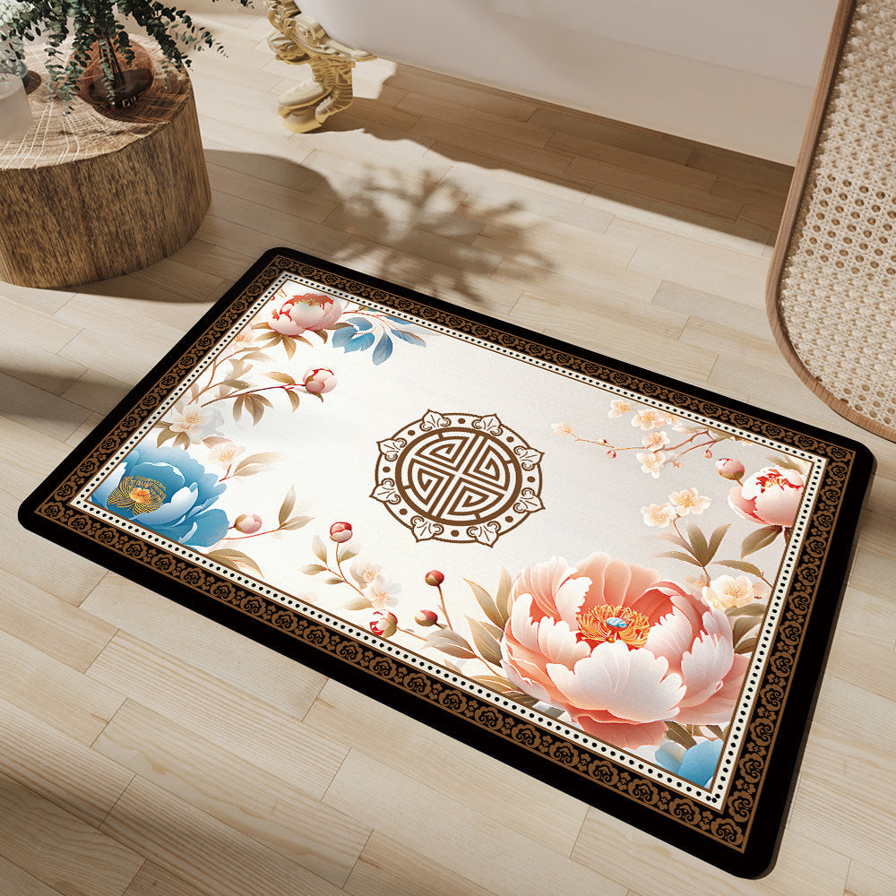 Artistic Floral Bath Mat