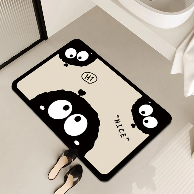 Playful Cow-Themed Bathroom Mat