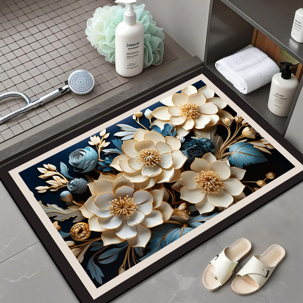 Floral Patterned Comfort Bath Mat