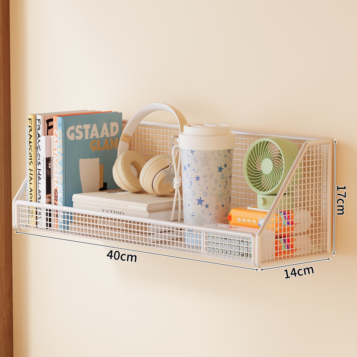 Wall-Mounted Mesh Storage Shelf