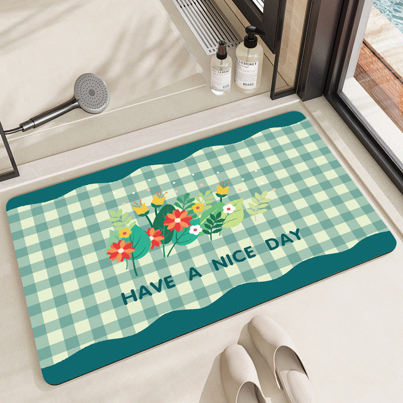 Stylish Floral Patterned Comfort Bath Mat