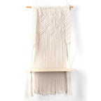 Macramé Wall Shelf with Integrated Plant Holder