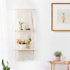 Macrame shelf with heart design