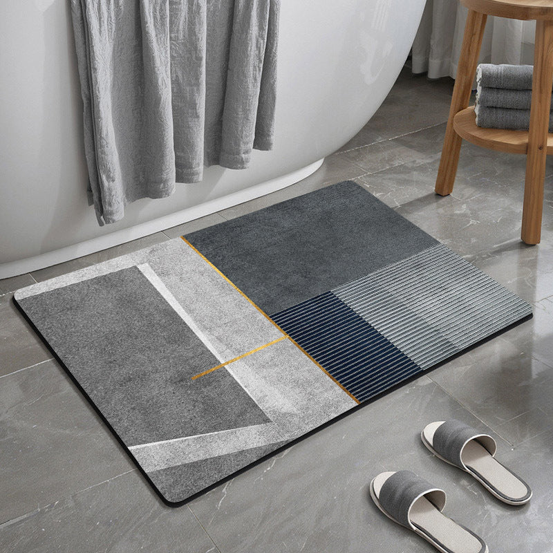 Textured Geometric Bath Mat