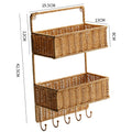 Unisex Wall-mounted Storage Basket with Double Shelf