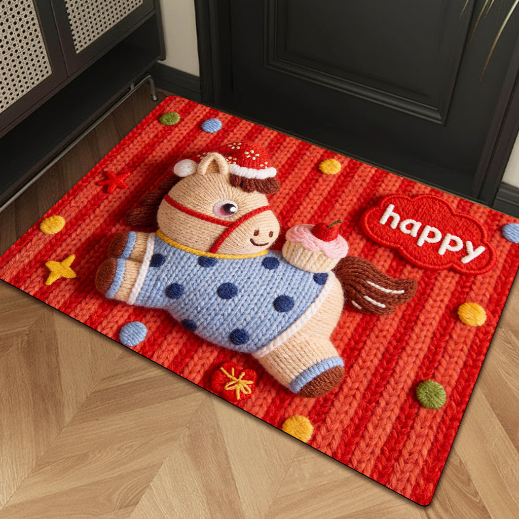 Playful Cartoon Unicorn Bath Mat