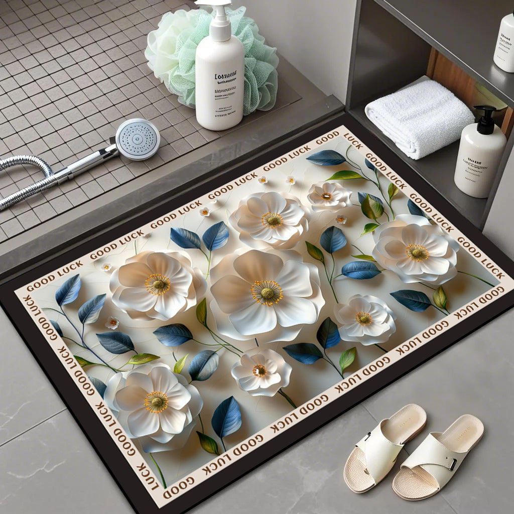 Floral Patterned Bath Mat