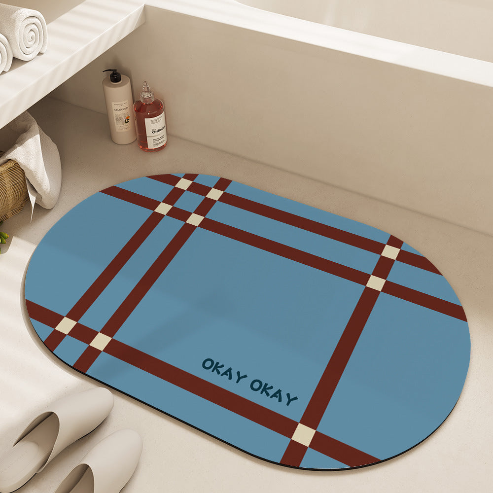 Floral Design Cotton Bath Mat
