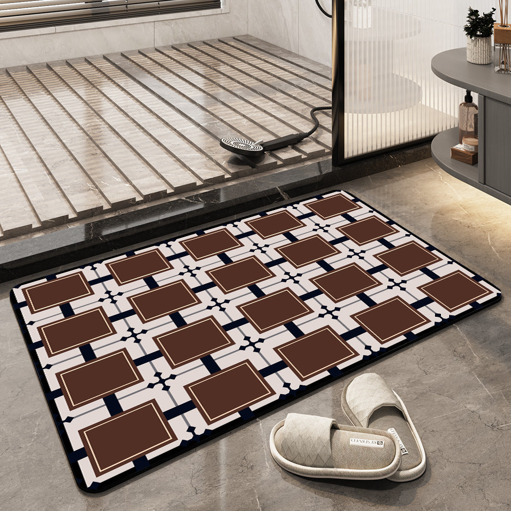 Geometric Pattern Bath Mat