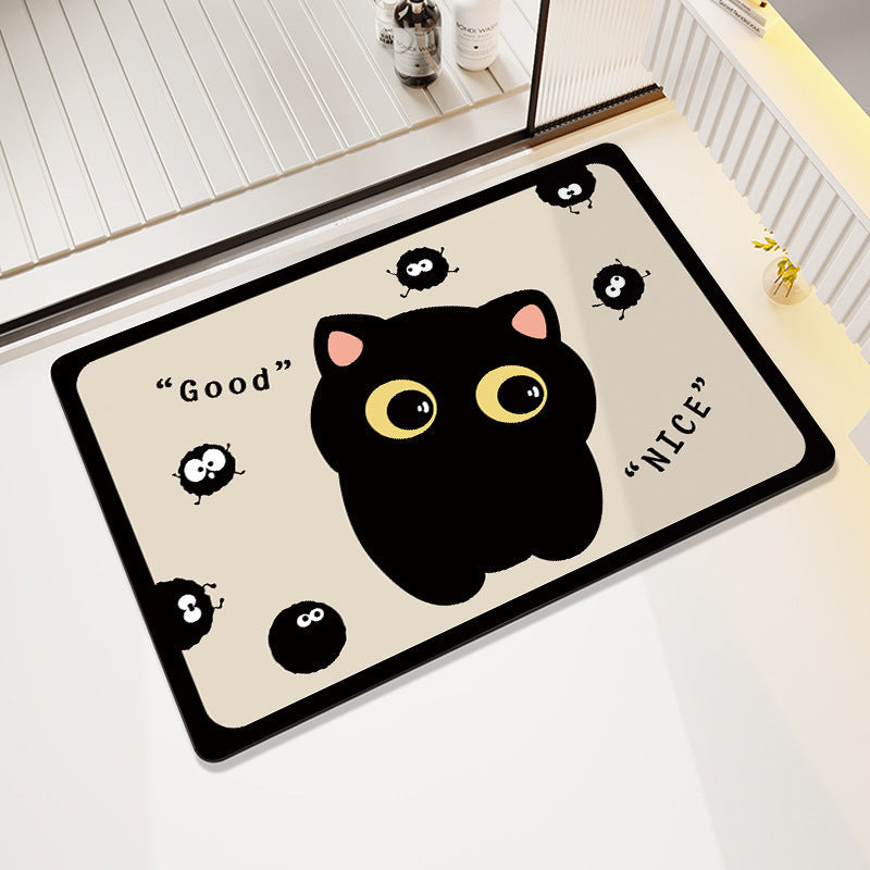 Playful Cow-Themed Bathroom Mat