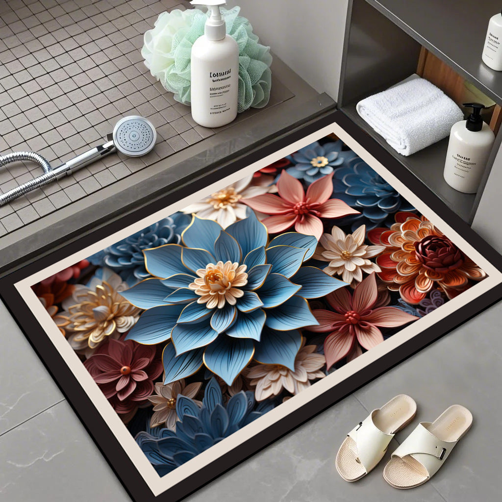 Floral Patterned Bath Mat