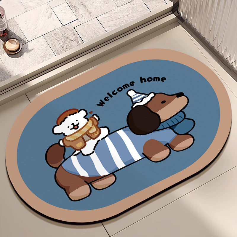 Cute Cartoon Dog Bath Mat