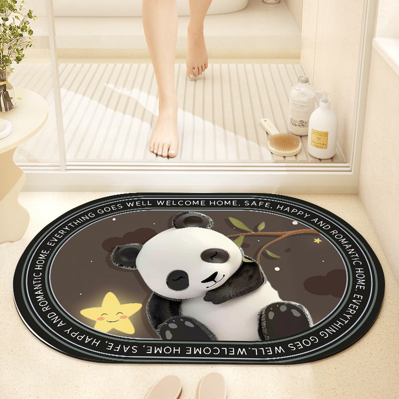 Whimsical Cabbage-Themed Welcome Mat