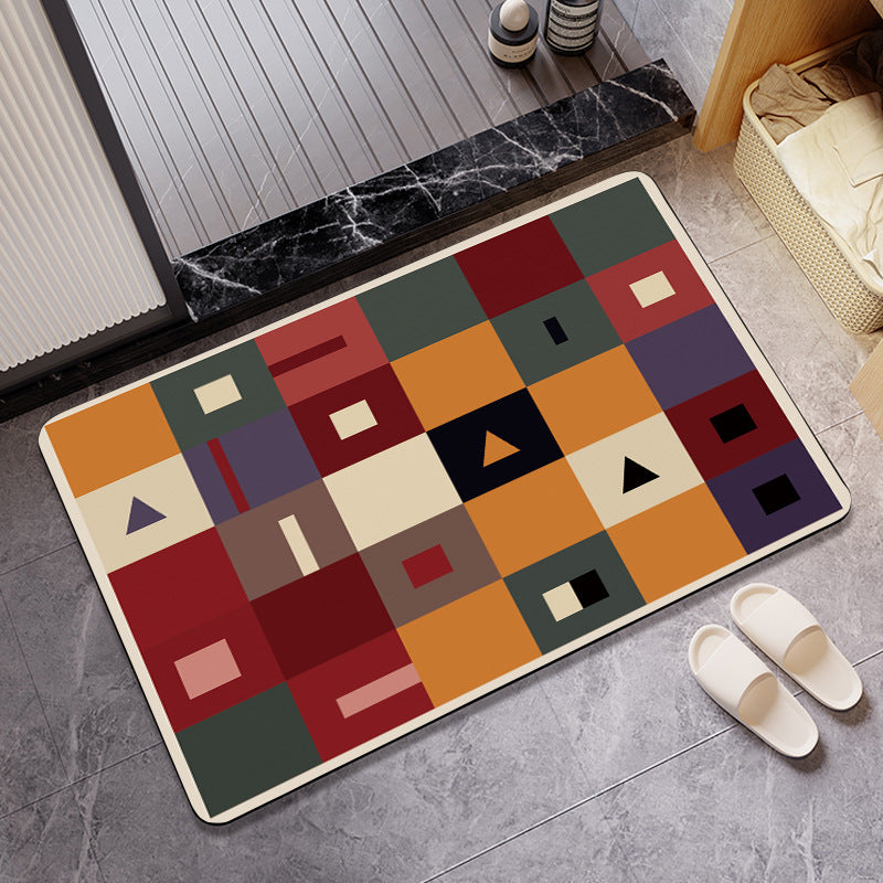 Geometric Pattern Bath Mat