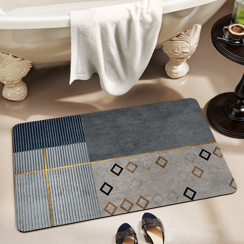 Textured Geometric Bath Mat
