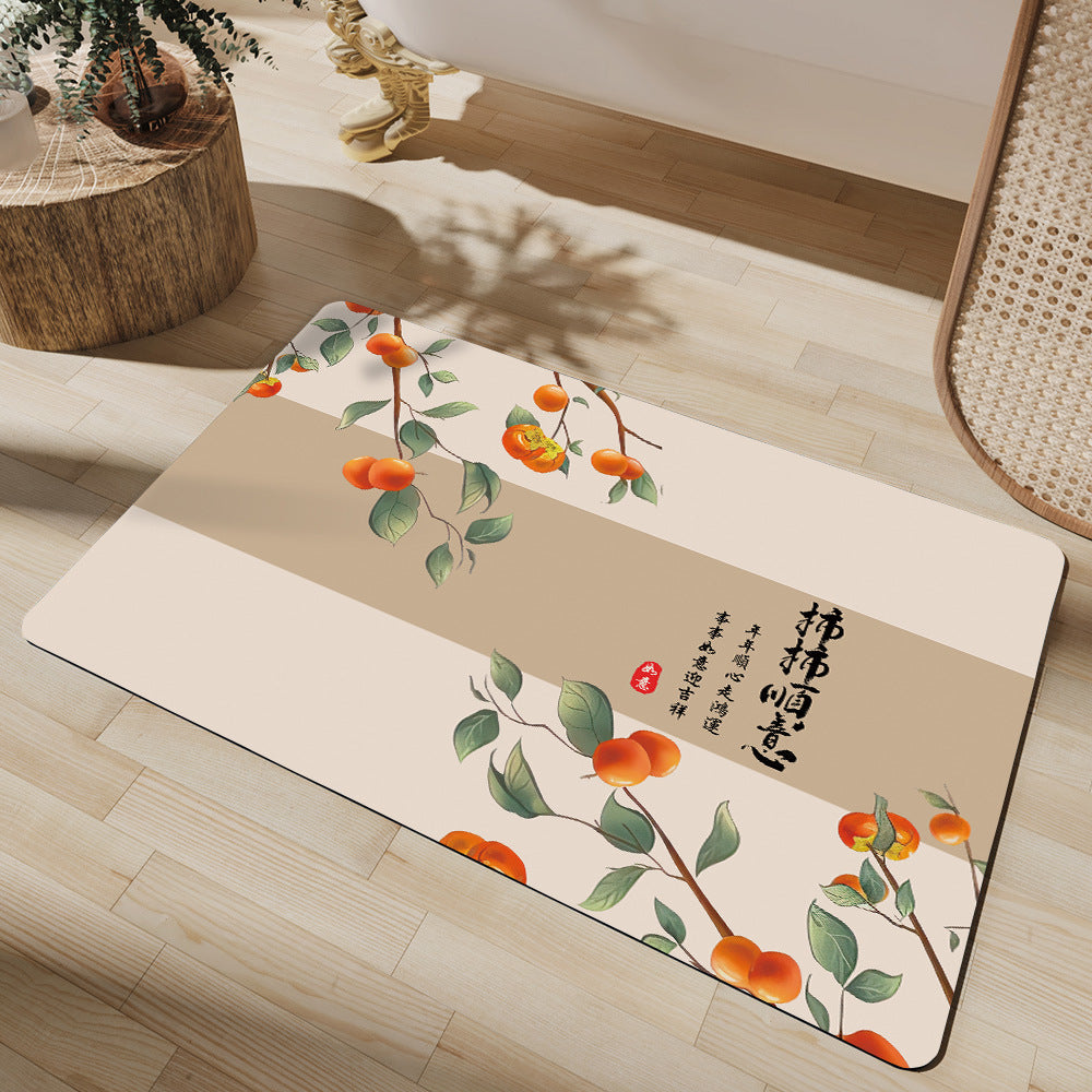 Artistic Floral Bath Mat
