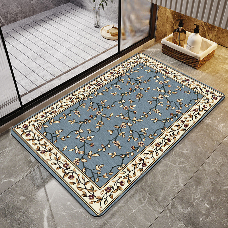 Elegant Vintage Floral Bath Mat