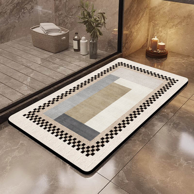 Textured Geometric Bath Mat