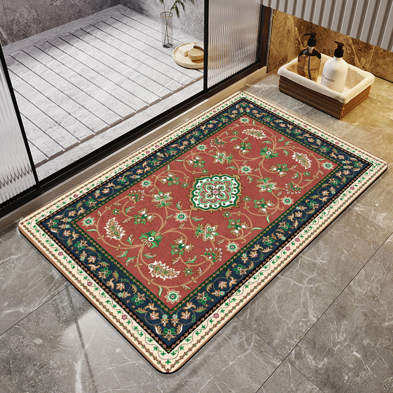 Elegant Vintage Floral Bath Mat