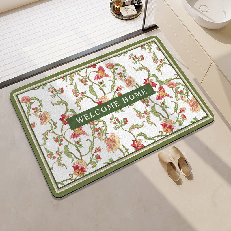 Playful Citrus-Themed Absorbent Bath Mat