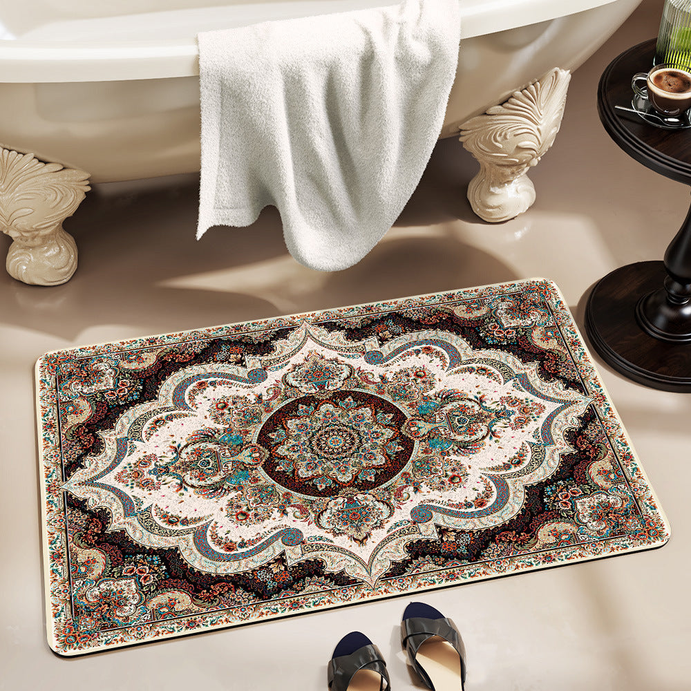 Vintage-Inspired Decorative Bath Mat