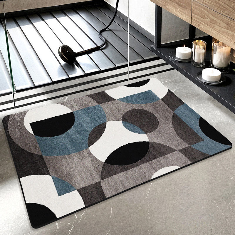 Plush Geometric Bath Mat