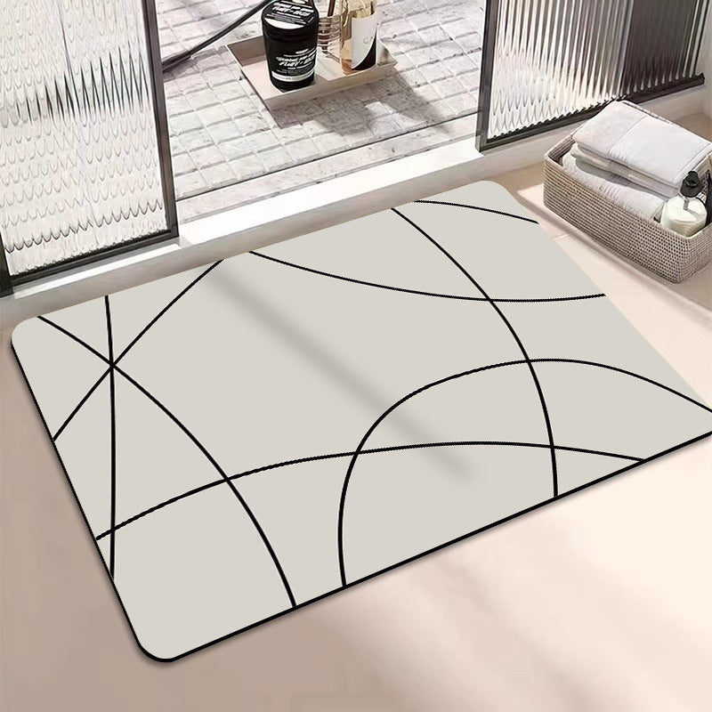 Geometric Pattern Textured Bath Mat