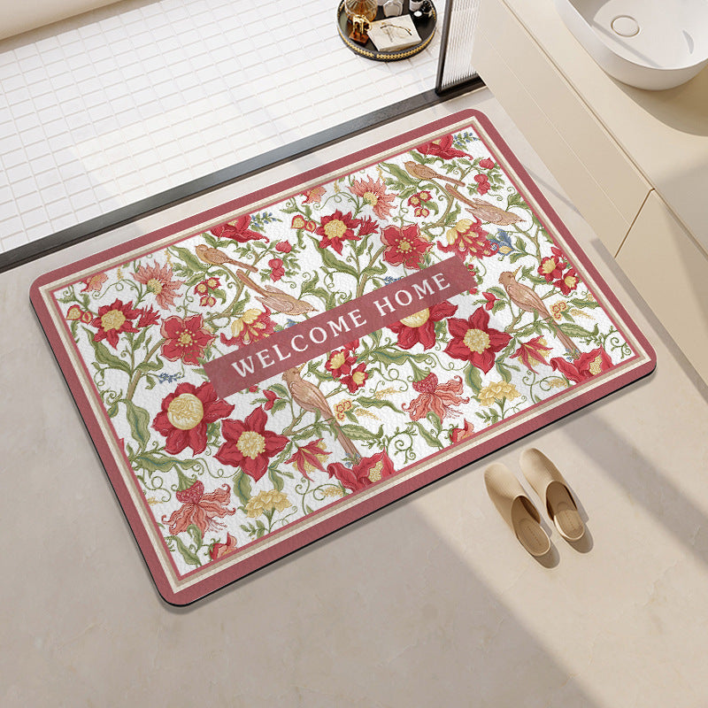 Orange-Themed Bathroom Mat