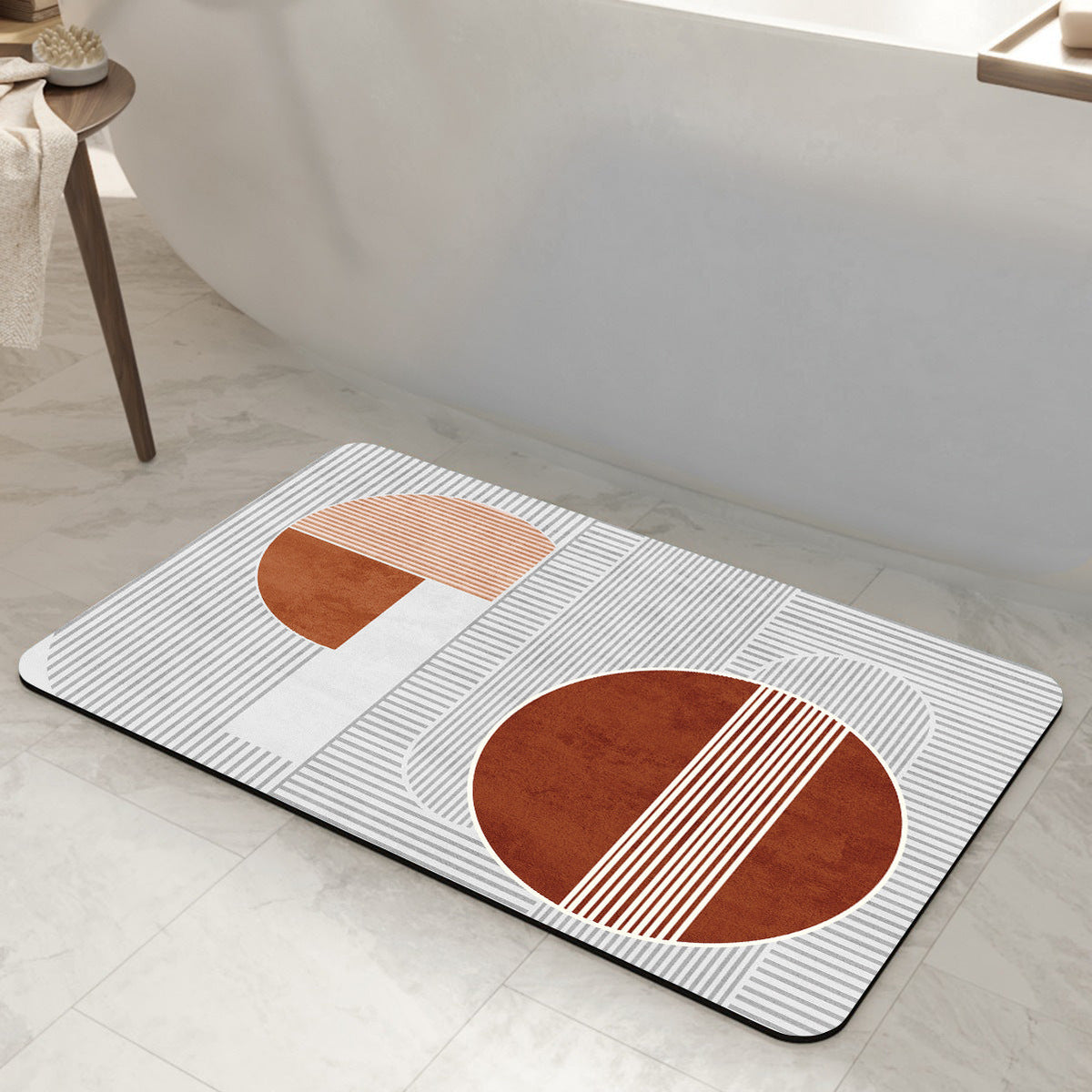 Stylish Geometric Pattern Bathroom Mat