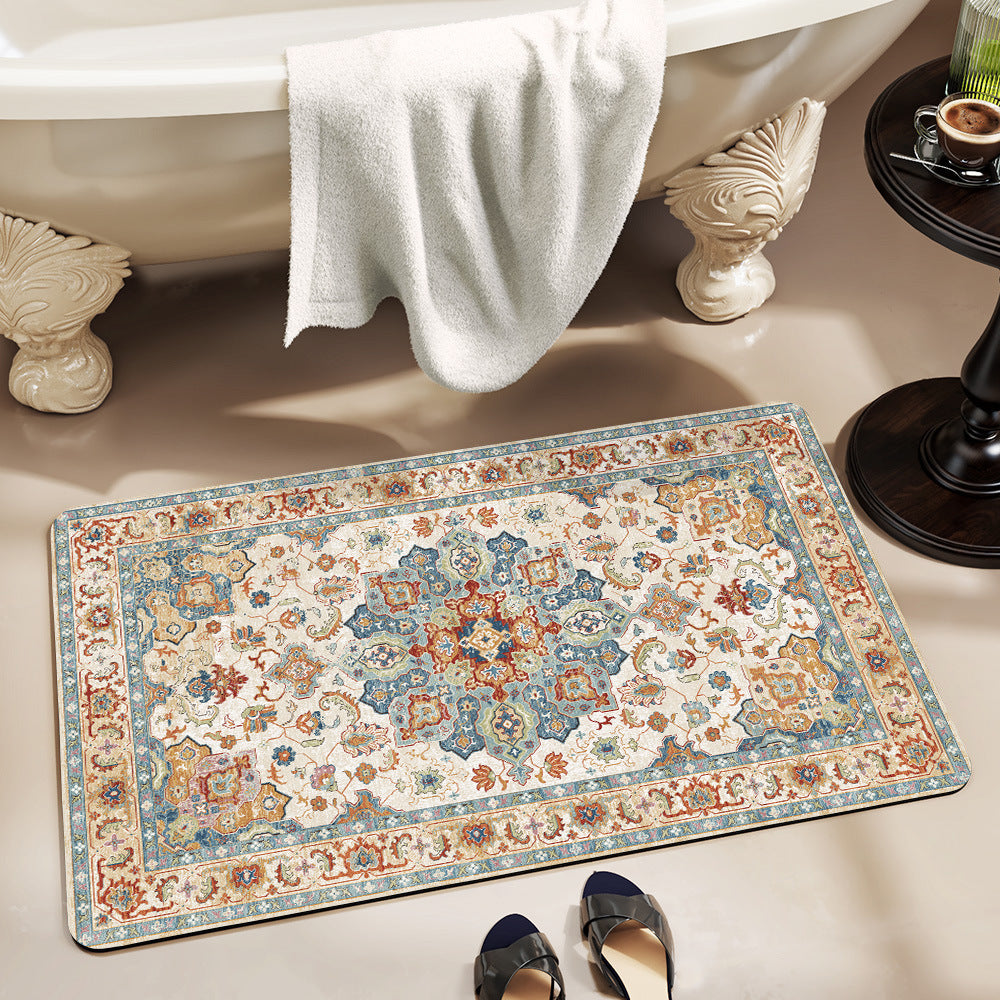 Elegant Vintage Floral Bath Mat