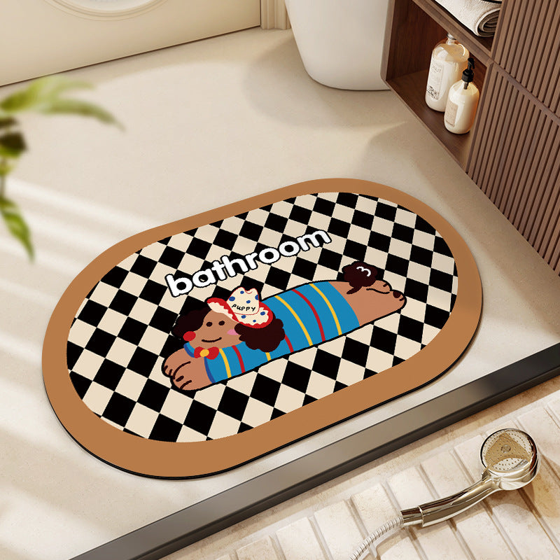 Cute Cartoon Dog Bath Mat